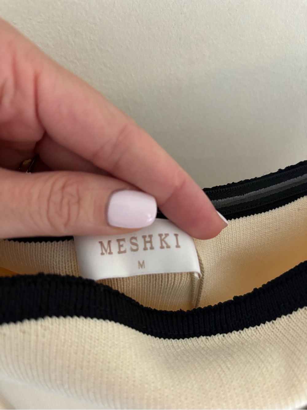 Meshki Cream Strapless Knit Mini Dress - Picture 11 of 14